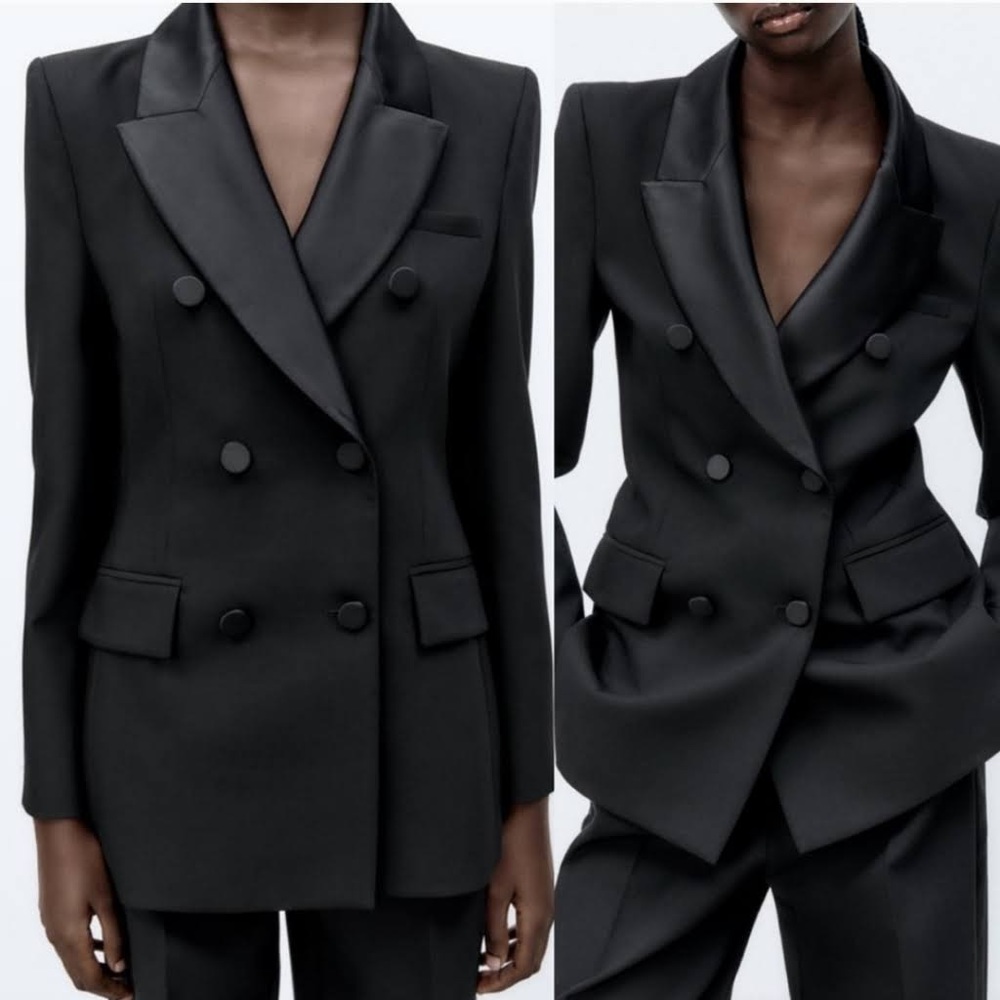 Zara NWT double breasted black Blazer
